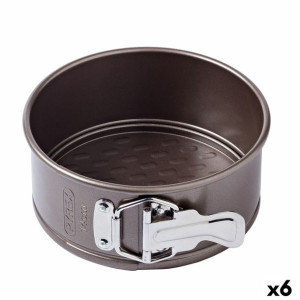 Rozkładana Forma Pyrex Asimetria Okrągły Czarny Ø 14 cm Metal 6 Sztuk
