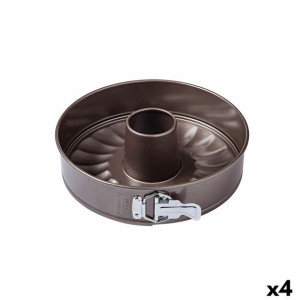 Rozkładana Forma Pyrex Asimetria Pierścień Czarny Metal Ø 26 cm 4 Sztuk