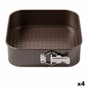 Rozkładana Forma Pyrex Asimetria Kwadratowy Czarny Metal 24 cm 4 Sztuk