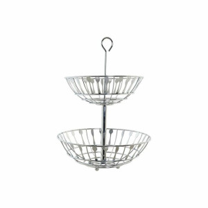 Miska na Owoce DKD Home Decor Srebrzysty Metal 28 x 28 x 40 cm