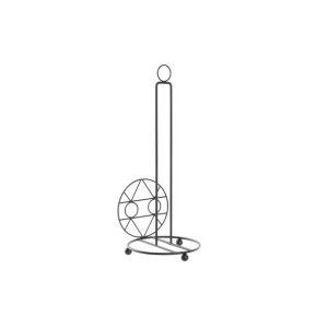 Uchwyt na papier kuchenny DKD Home Decor 15,5 x 15,5 x 39,5 cm Czarny Metal
