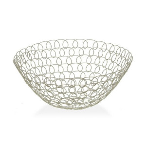 Miska na Owoce Biały Metal (28 x 12 x 28 cm)