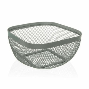 Miska na Owoce Versa Szary Metal Stal (26,5 x 12,5 x 26,5 cm)