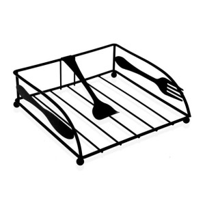 uchwyt do serwetek Versa Czarny Metal Stal