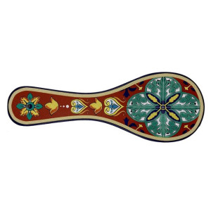 Podkładka pod łyżkę do gotowania Versa Brązowy Ceramika (10 x 28 cm)
