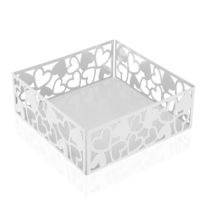 uchwyt do serwetek Versa Kamira Biały Metal Stal (16,5 x 5,5 x 16,5 cm)