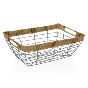 Miska na Owoce Versa Szary Metal Stal (12 x 33,5 x 23,5 cm)