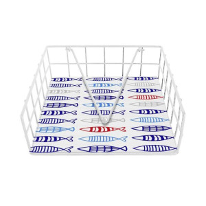 uchwyt do serwetek Versa Ryby Stal (35 x 0,03 x 25 cm)