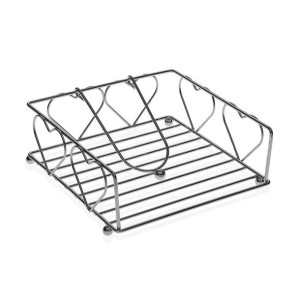 uchwyt do serwetek Versa Serca Stal (18,5 x 7 x 18,5 cm)