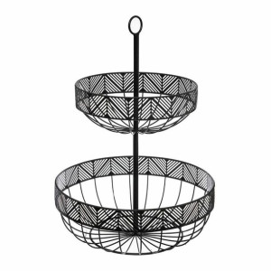 Miska na Owoce 5five Czarny Metal 30 x 30 x 42 cm