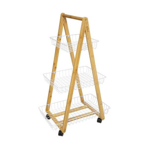 Wózek Kuchenny 5five Blanc Kitchen Biały/Naturalny (55 x 54,5 x 35,5 cm)