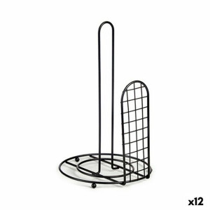 Uchwyt na papier kuchenny Czarny Stal (18,5 x 31 x 18,5 cm) (12 Sztuk)