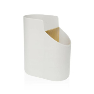Pojemnik na przybory kuchenne Versa Biały 8,5 x 17,6 x 15 cm ABS Bambus