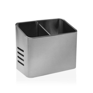 Organizer na Sztućce Versa Srebrzysty 9,5 x 16 x 13,5 cm Metal Stal
