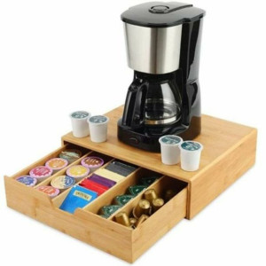 Organizer na kapsułki kawy DKD Home Decor 35,3 x 30 x 8,5 cm Naturalny