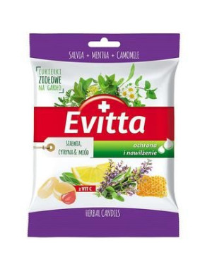 Evitta cukierki bez cukru o smaku szałwi, cytryny i czarnego bzu 60 g