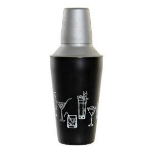 Shaker DKD Home Decor 9,5 x 9,5 x 22 cm Srebrzysty Czarny Stal nierdzewna
