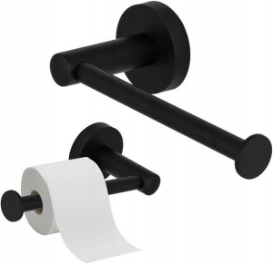 Uchwyt Na Papier Toaletowy Wieszak Loft Wc Czarny