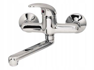 Bateria Umywalkowa Ścienna Chrom Diamond Cypr