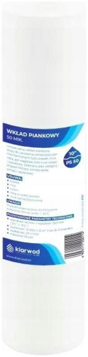 Filtr Do Wody Wkład 10' Piankowy 50 Mikron Ps50