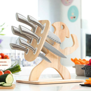 Zestaw noży z drewnianym stojakiem Spartan InnovaGoods 7 Części