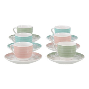 Zestaw filiżanek i talerzyków Porcelana 6 Części