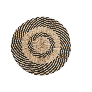 Podkładki na stół DKD Home Decor Czarny Brązowy Trawa morska 35 x 35 x 1 cm