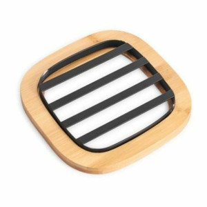 Podkładki na stół DKD Home Decor 17 x 17 x 1 cm Naturalny Czarny Stal