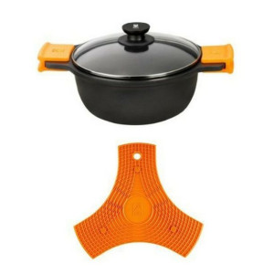 Garnek ze Szklaną Pokrywką BRA Efficient A270332 8,3 L Ø 32 cm Czarny Metal
