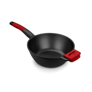 Patelnia Wok BRA A412028 Czerwony/Czarny Ø 28 cm (Ø 28 cm)