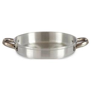 Głęboka Patelnia z Uchwytami Srebrzysty Aluminium (22 x 5 x 31 cm)