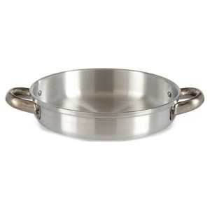 Głęboka Patelnia z Uchwytami Srebrzysty Aluminium (21 x 5 x 28 cm)
