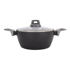 Garnek z Pokrywką Amercook Czarny Aluminium (Ø 24 cm)