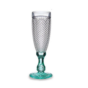 Kieliszek do szampana Diament Przezroczysty Turkusowy Szkło (185 ml)