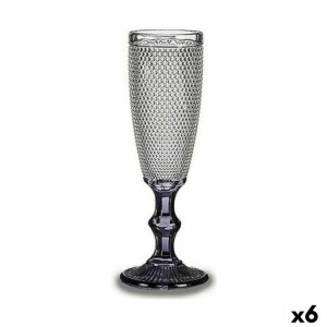 Kieliszek do szampana Punkt Przezroczysty Antracyt Szkło 6 Sztuk (185 ml)