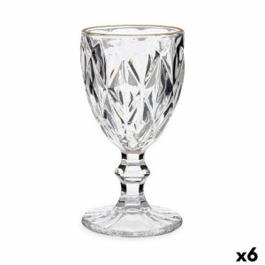Kieliszek do wina Złoty Przezroczysty Szkło 6 Sztuk (245 ml)