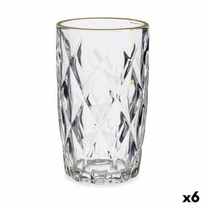 szklanka/kieliszek Złoty Przezroczysty Szkło 6 Sztuk (340 ml)