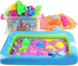 Piasek Kinetyczny 3kg + Foremki Basen Piaskownica
