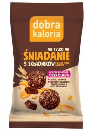 Dobra Kaloria Kulki śniadaniowe owiane gorzka czekolada z miodem 40 g