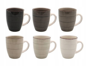 Kubki ceramiczne mix szarości LOFT 300 ml 6 szt