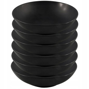 Talerz obiadowy głęboki czarny mat 20 cm 6 szt