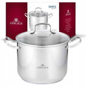 Garnek duży z pokrywką 24cm Gerlach Simple 7L stal