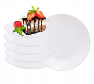 Talerzyki deserowe na ciasto tort białe 18cm x6szt