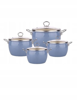Zestaw garnków emaliowanych Balbina 8 el. Blue