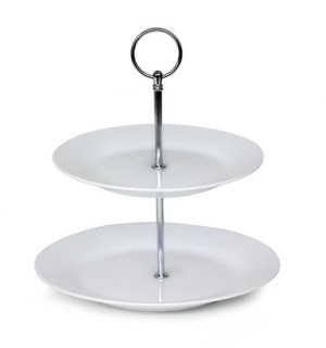 Patera piętrowa dwupoziomowa porcelanowa 19/23cm