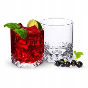 Szklanki 'ala kryształowe 330ml woda sok whisky