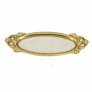 Taca DKD Home Decor 38,5 x 13,6 x 3,5 cm Lustro Złoty Żywica