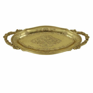 Taca DKD Home Decor 42,3 x 18 x 4,8 cm Złoty Żywica