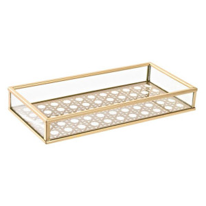 Taca DKD Home Decor 20 x 10 x 3 cm Szkło Złoty Metal
