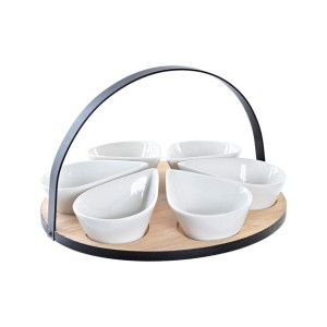 Zestaw do przystawek DKD Home Decor Metal Kamionka Loft 25 x 25 x 14 cm